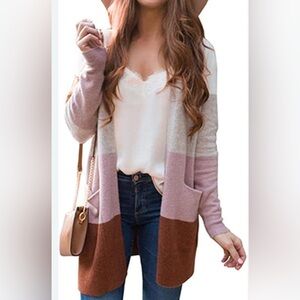 Madewell‎ Cream and Pink Cardigan Sweater